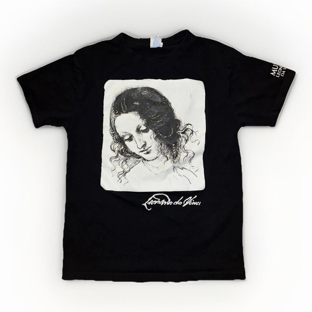 Leonardo Da Vinci Museum T-Shirt Black XS 17x22 Art Graphic Tee